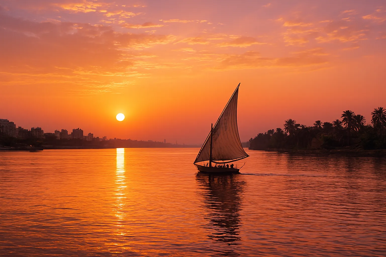 Aswan Felucca Ride at Night on the Nile